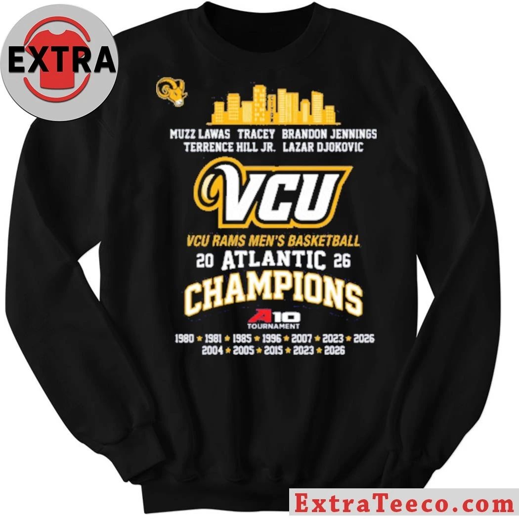 Skyline Vcu Rams Men’s Basketball 2026 Atlantic 10 Champions Graphic T-Shirt