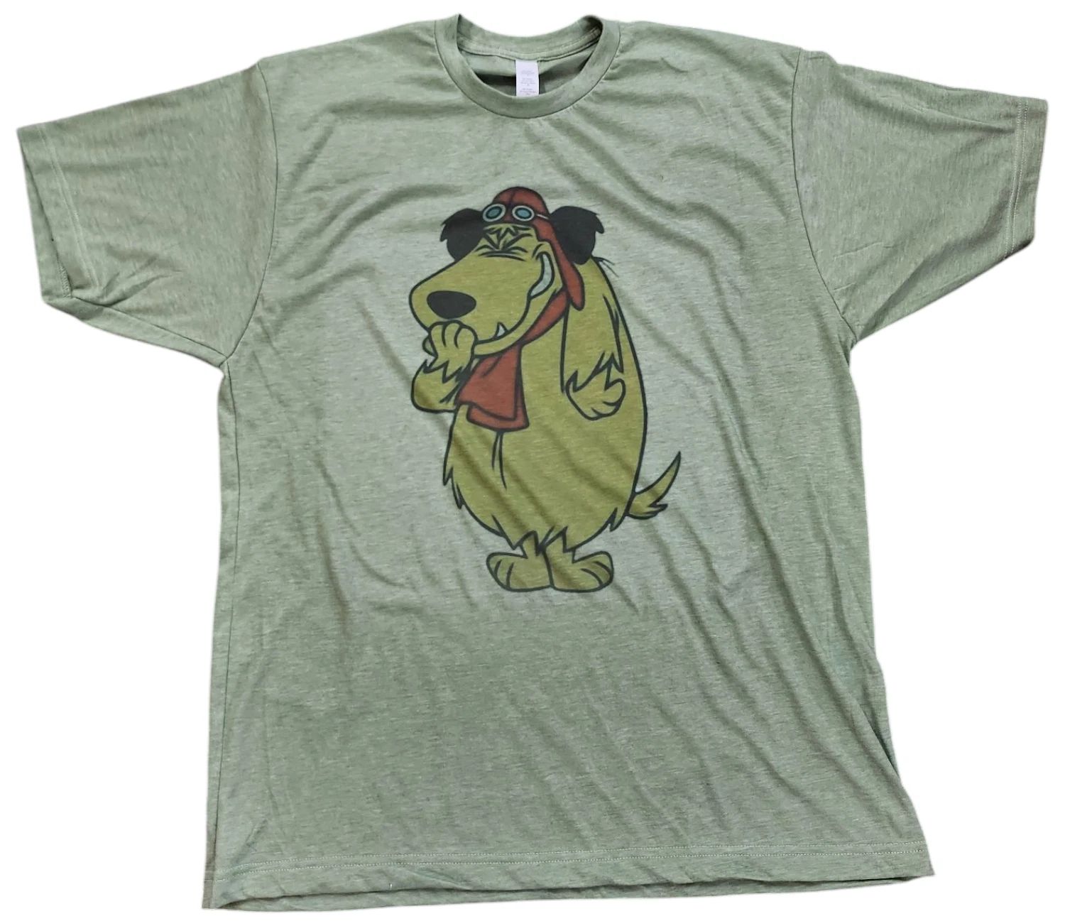 Men's Muttley Cartoon 1968 Character  T-shirt color Vintage Green Soft Style