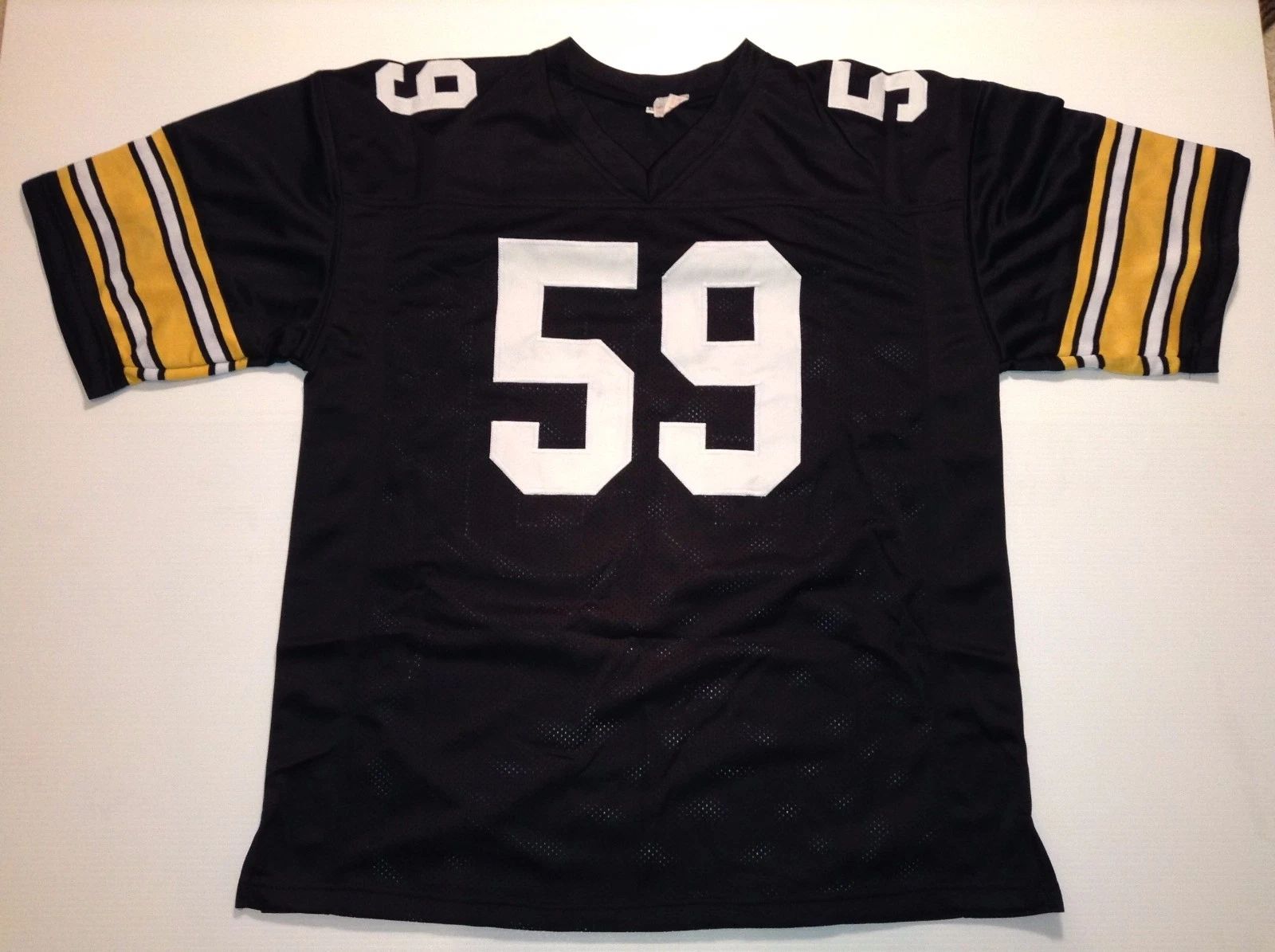 Custom Jack Ham Black Mesh Football Jersey