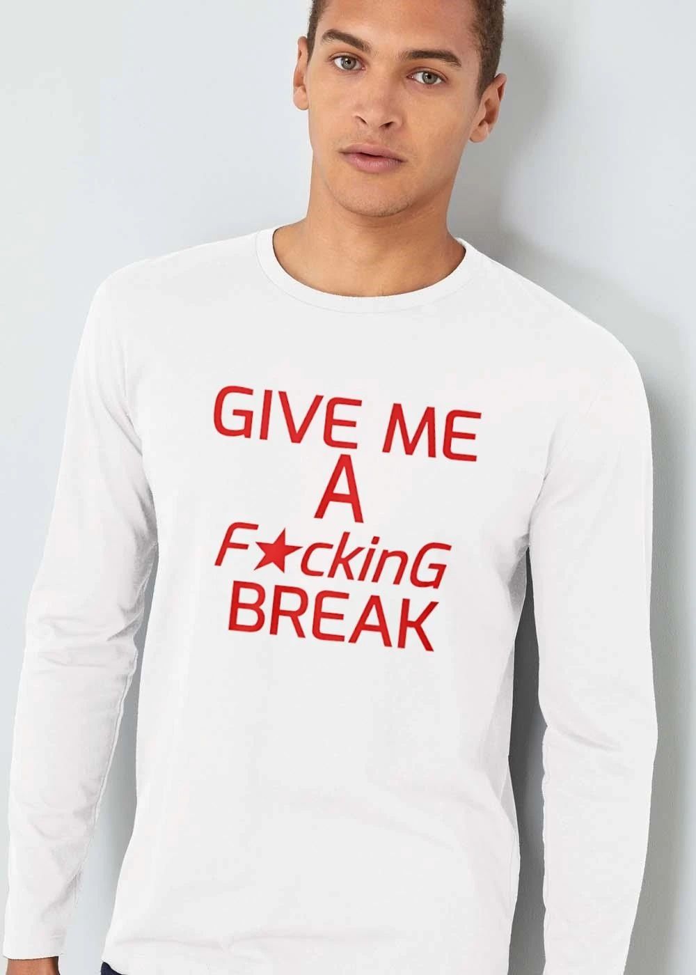 Give Me A Fucking Break Center Stacked Embossed Red Typography Star shirt