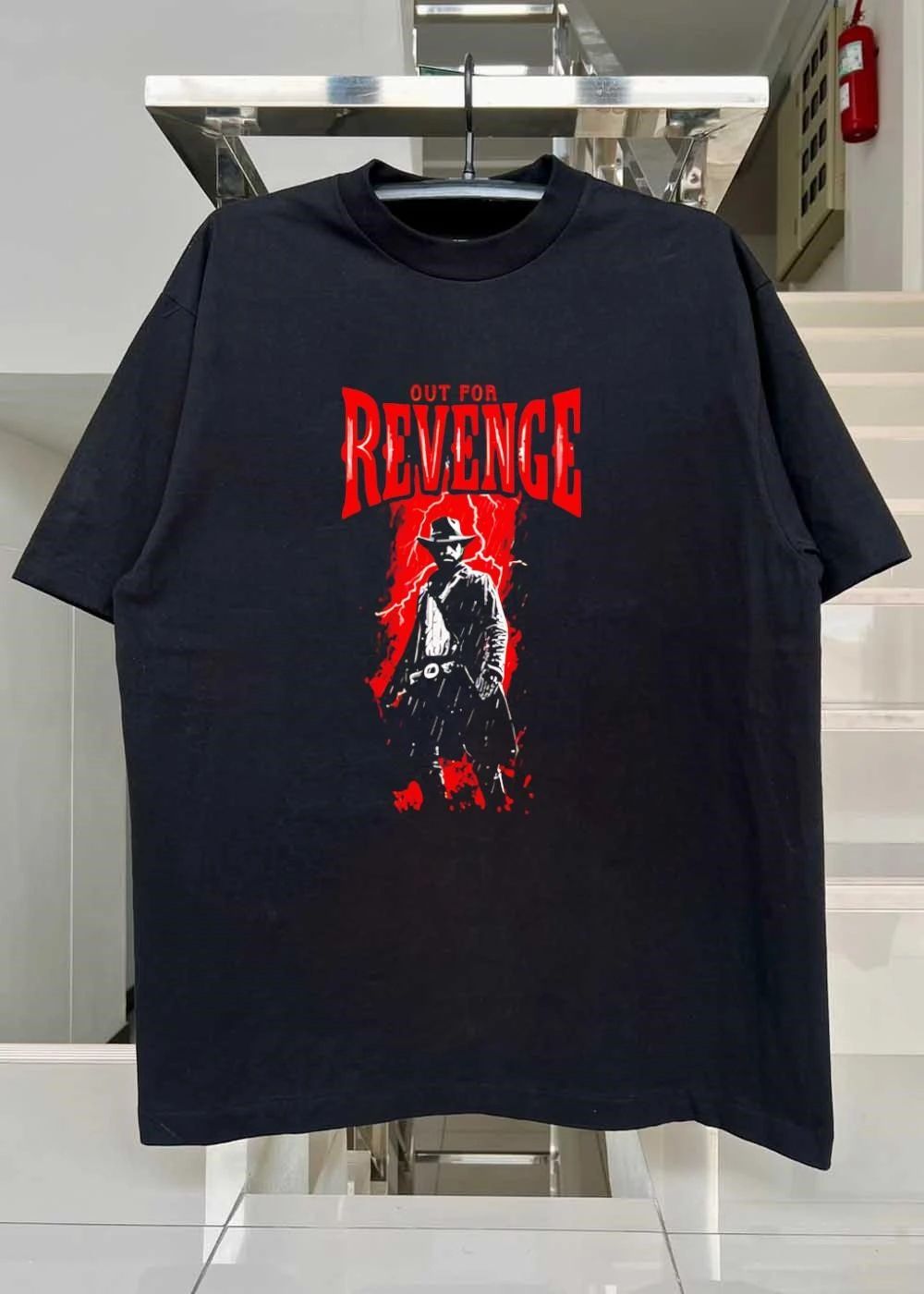 Out for Revenge Cowboy Silhouette Lightning Men’s shirt