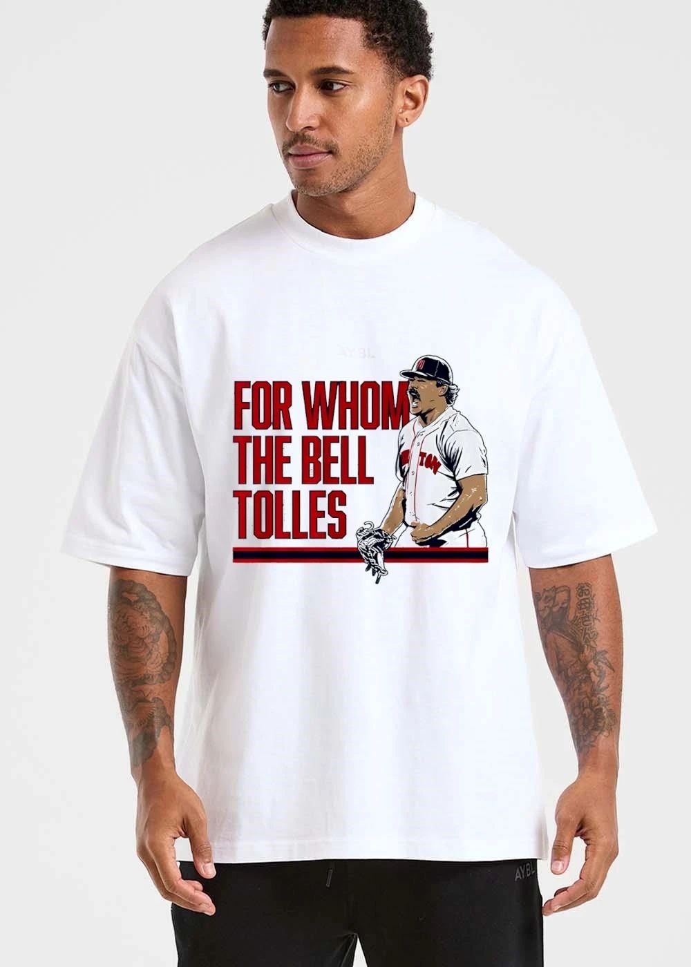 For Whom The Bell Tolles Cheering Pitcher Mustache Baseball Glove Illustration shirt