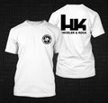 Heckler & Koch HK Logo Symbol Guns Firearms -  custom front and back t-shirt tee
