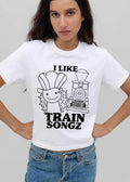 I Like Train Songz Cartoon Conductor Steam Locomotive Line Art shirt