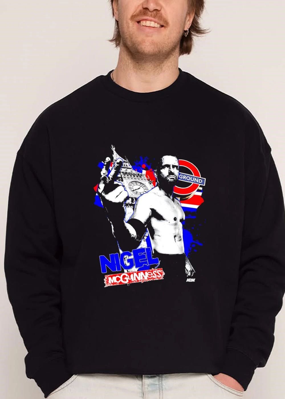 Aew Ground Nigel Mcguinness Big Ben Union Jack shirt