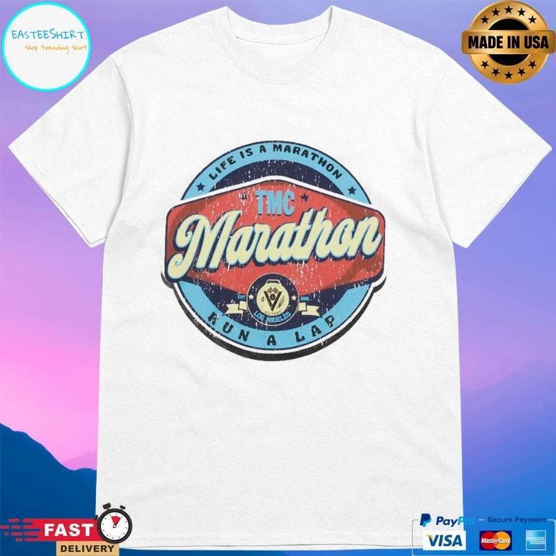 Vintage Life Is A Marathon Tmc Marathon Run A Lap Logo T-shirts