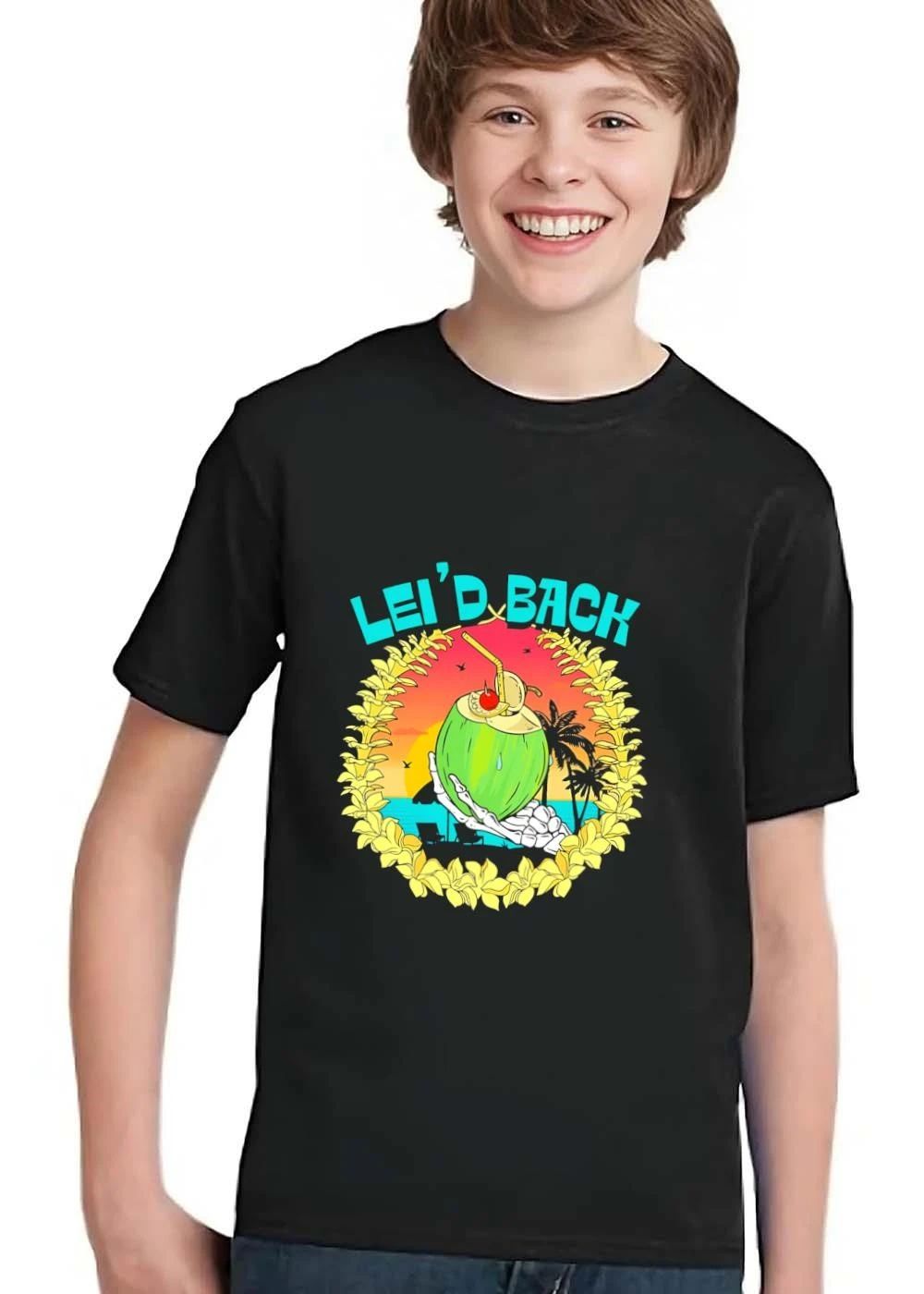 Lei D Back Skeleton Hand Holding Green Coconut Sunset Garland shirt