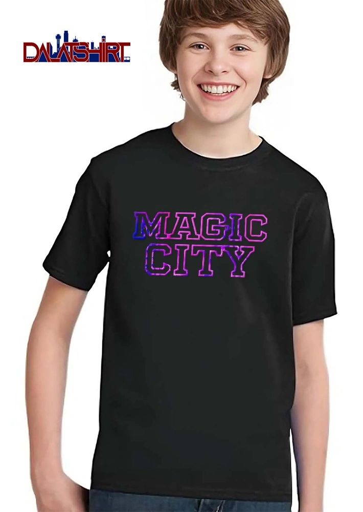 Magic City Neon Purple Pink Collegiate Varsity Block Typography shirt