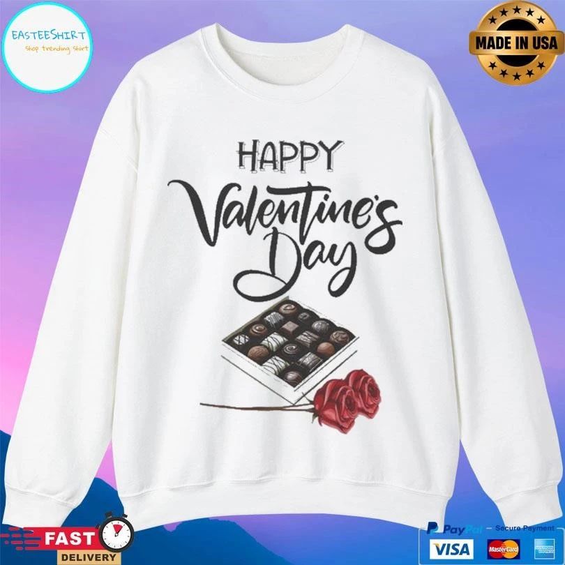 Happy Valentine’s Day Chocolate And Flower T-shirts