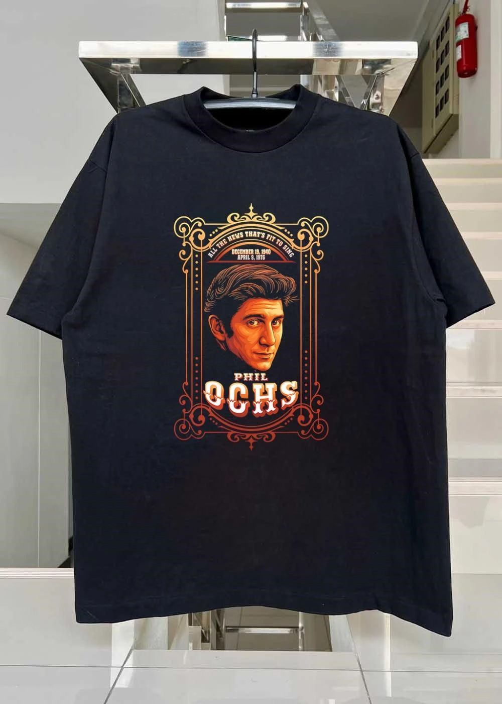 Phil Ochs Portrait All The News That Is Fit To Sing December 19 1940 April 9 1976 T-Shirt