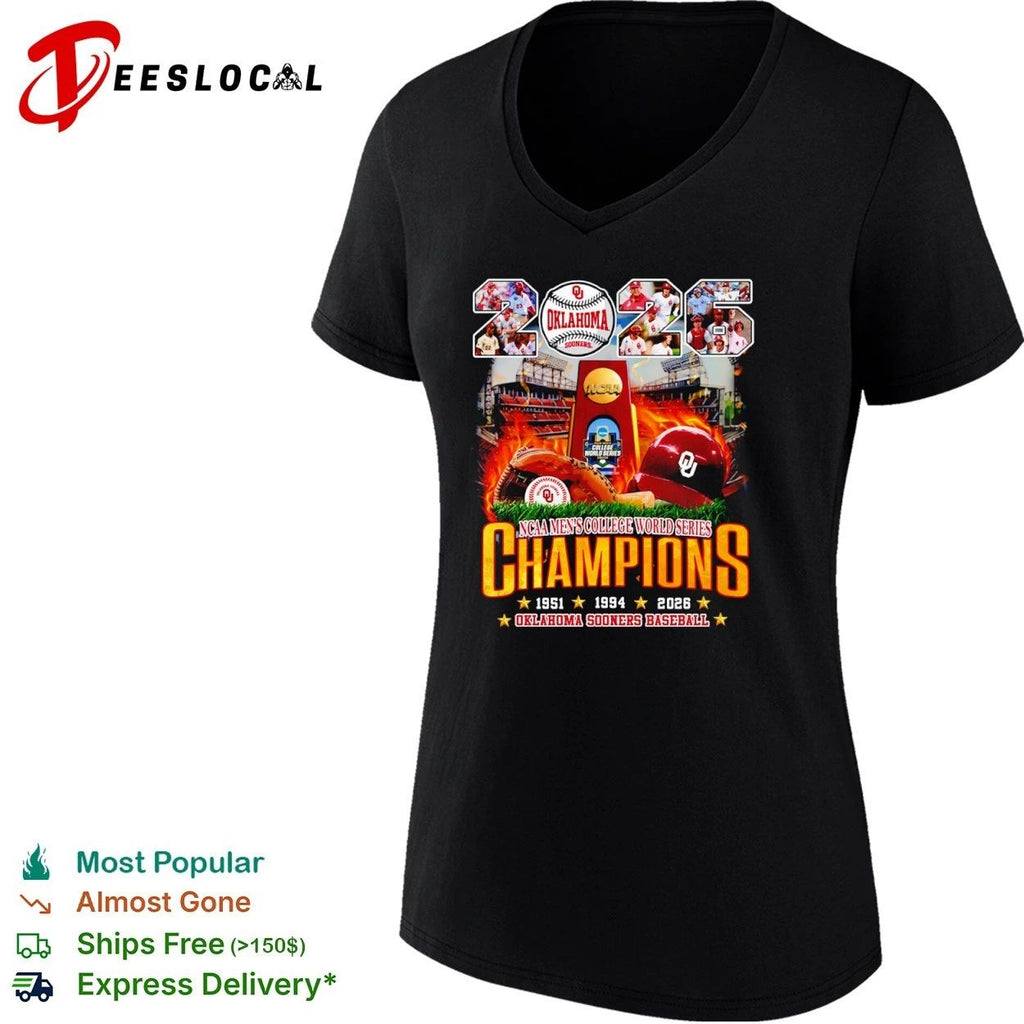 Oklahoma Sooners baseball 2026 NCAA Men’s College World Series Champions T-shirt
