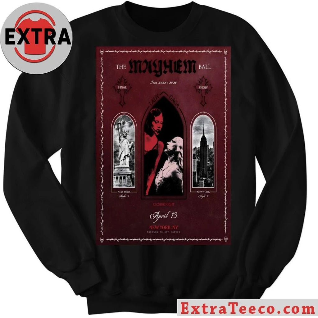Lady Gaga The Mayhem Ball Tour MSG New York On April 13 2026 Poster Shirt