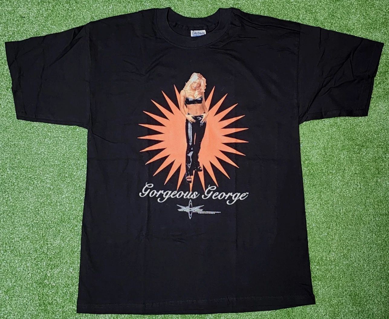 Vintage 1999 WCW Gorgeous George T Shirt Tee Macho Man Size Med. RARE - DRY ROT