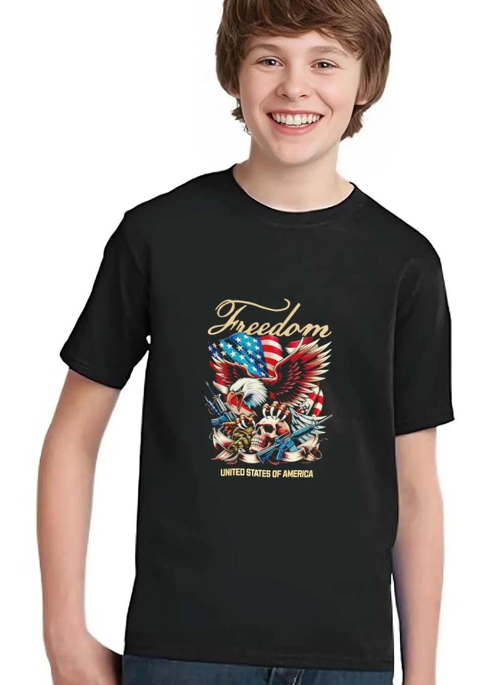 Freedom United States Of America Bald Eagle Skull Rifles American Flag shirt