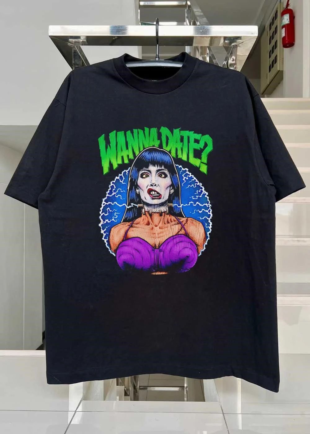 Horror Art Frankenstein Monster Bride Wanna Date Shirt