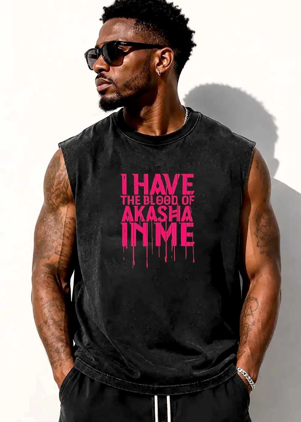 I Have The Blood Of Akasha In Me Pink Dripping Font Drops shirt