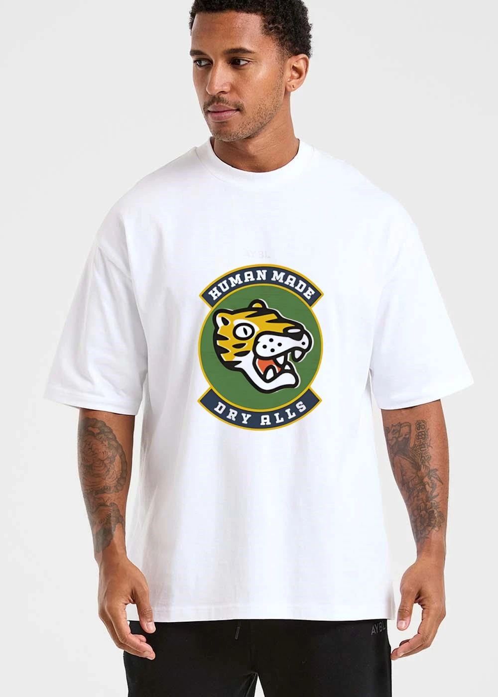Human Made Dry Alls Roaring Cartoon Tiger Head Patch Emblem shirt