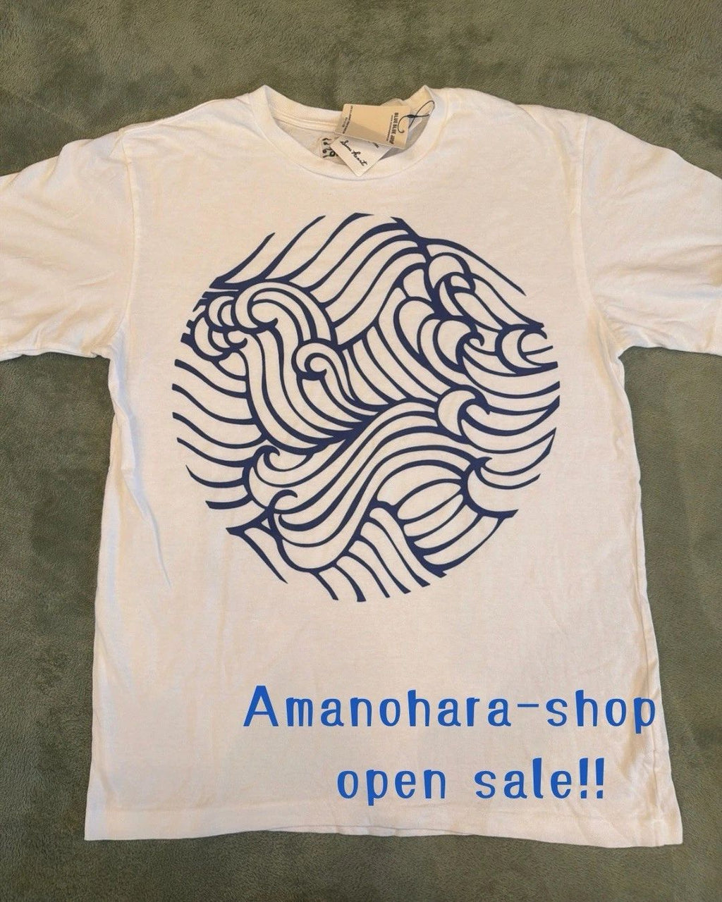 BLUE BLUE JAPAN T-Shirt Size 3 Indigo Blue Traditional Japanese Pattern New