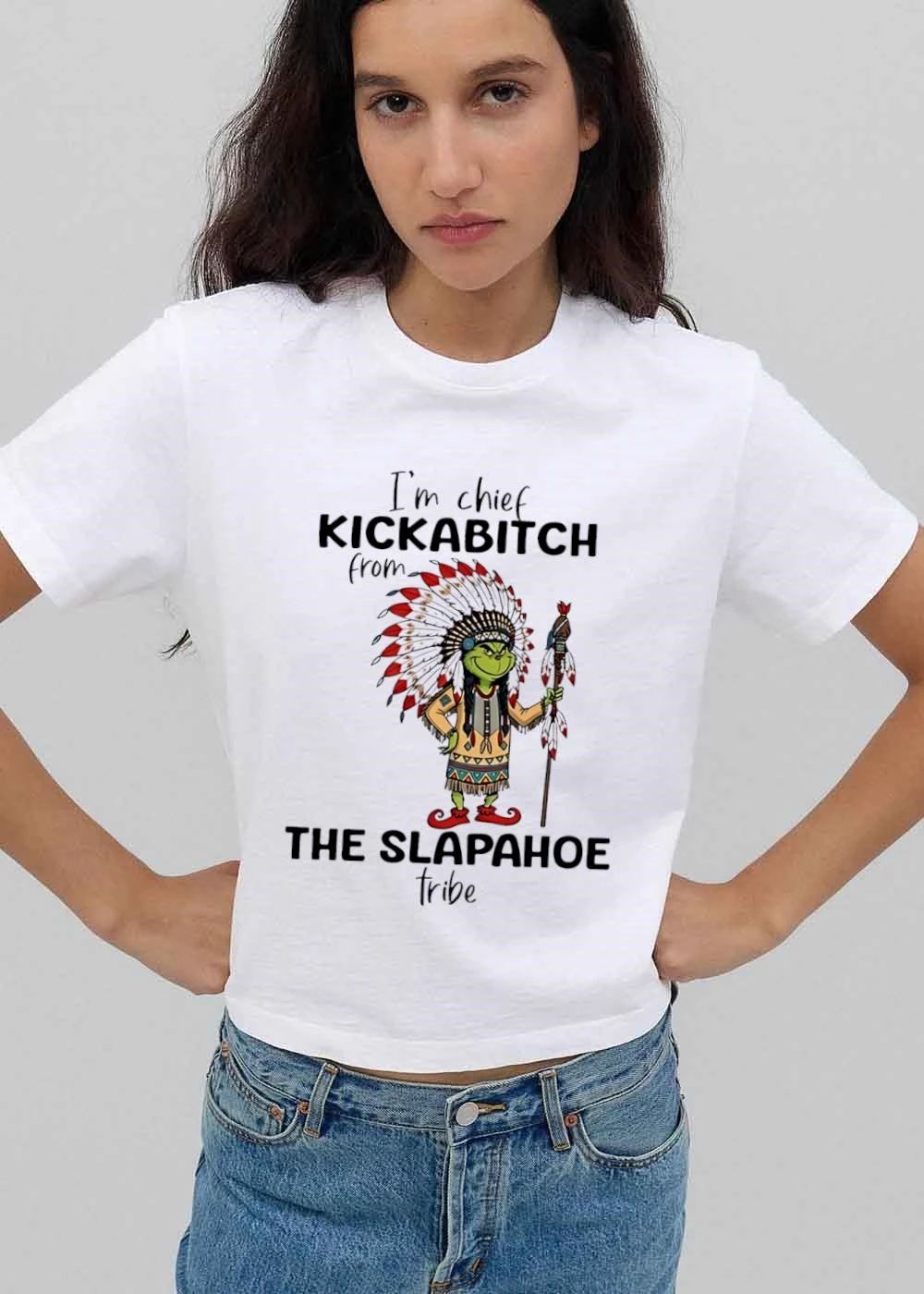 Im Chief Kickabitch From The Slapahoe Tribe Cartoon Grinch Native American Attire shirt