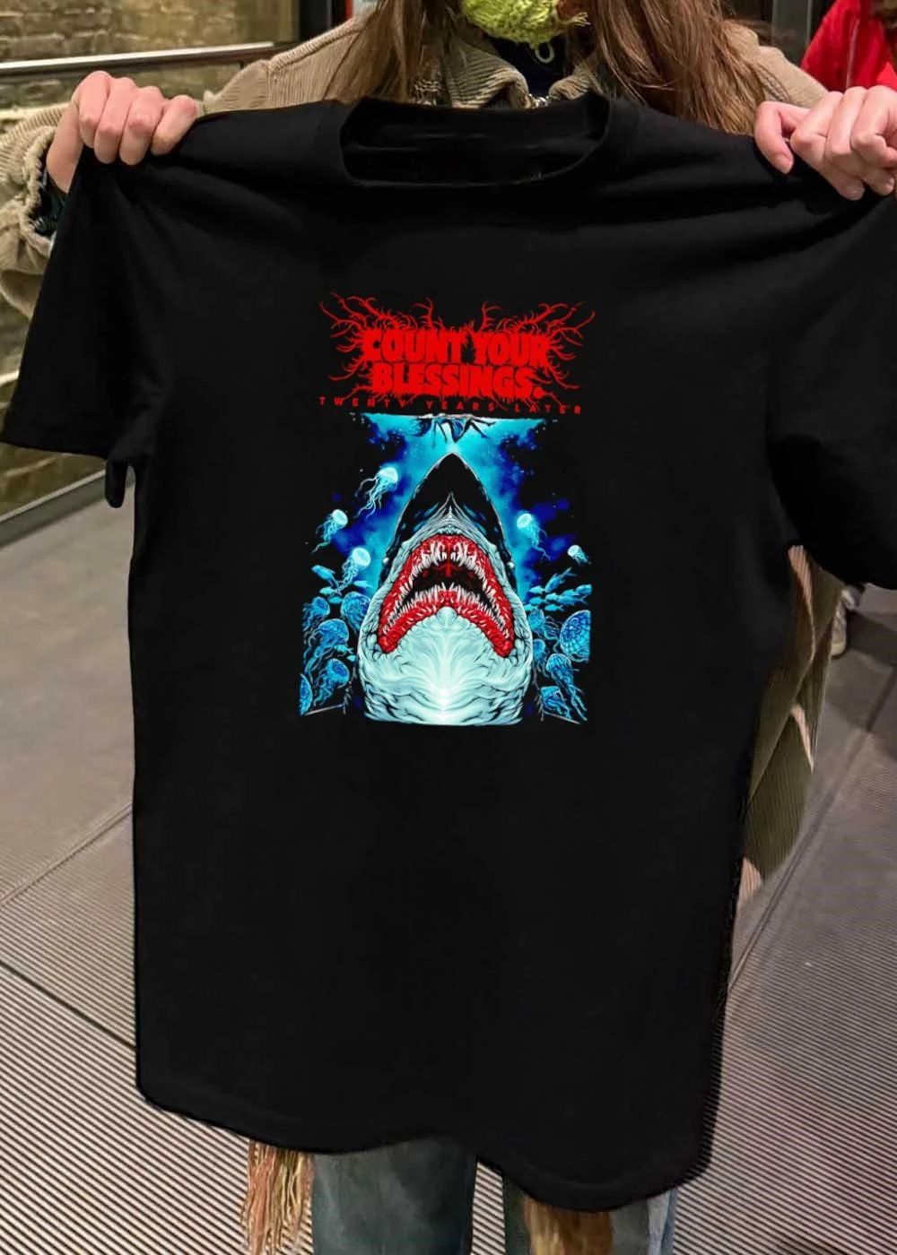 Horror Movie Apparel Count Your Blessings Twenty Years Later Shark shirt