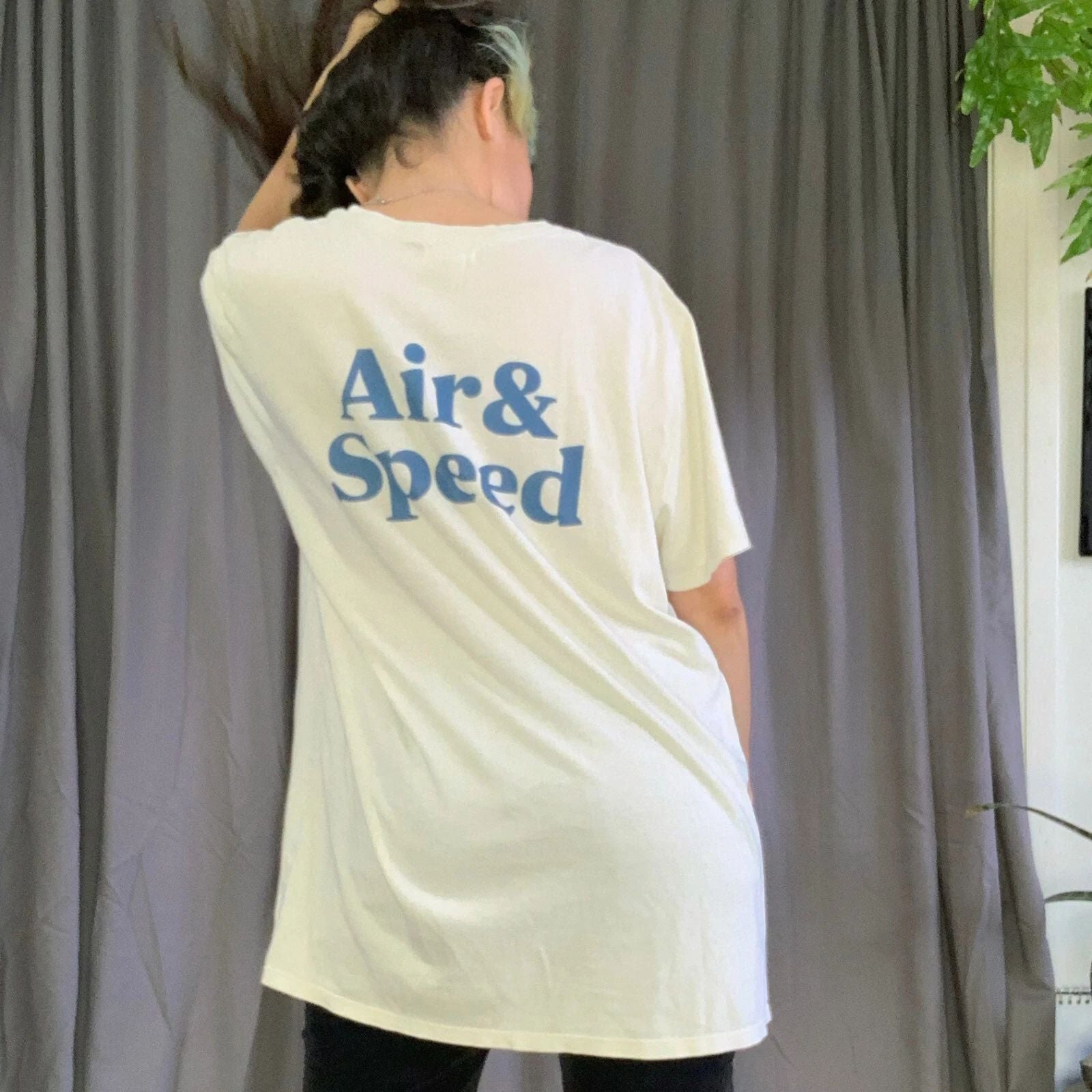 Air & Speed “Simple Times” Off White & Blue Logo T-Shirt