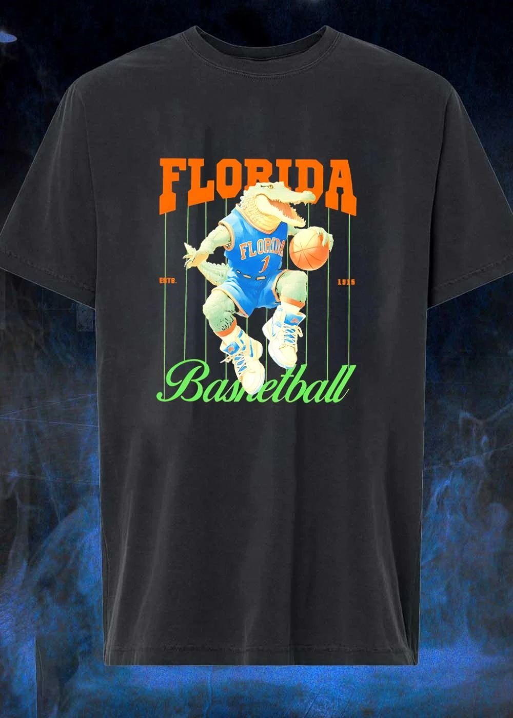Estb 1915 Florida Basketball Gator Playing with Ball Blue Jersey shirt