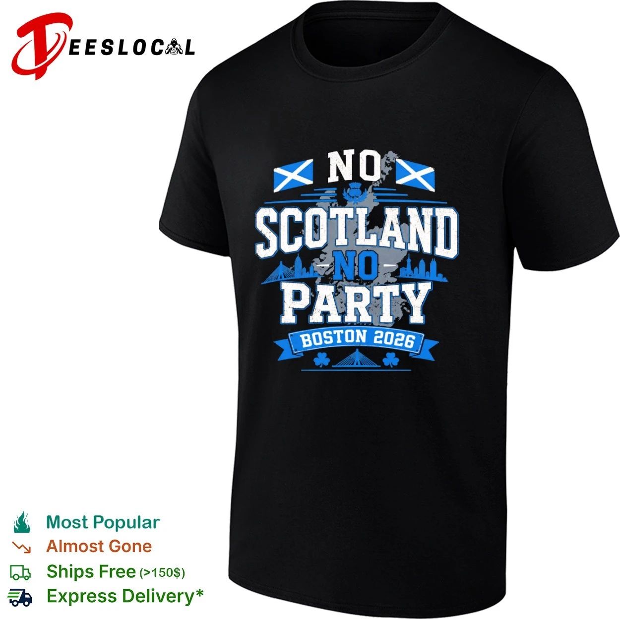 No Scotland No Party Boston 2026 Soccer T-shirt
