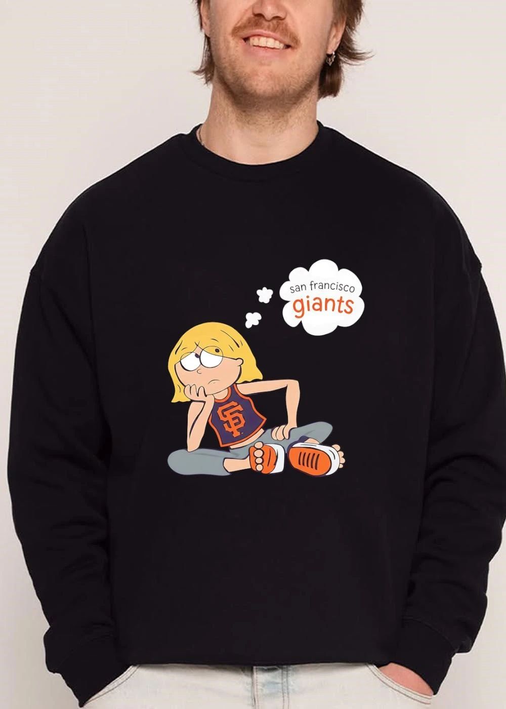 San Francisco Giants MLB Cartoon Blonde Girl Daydreaming Thought Bubble shirt
