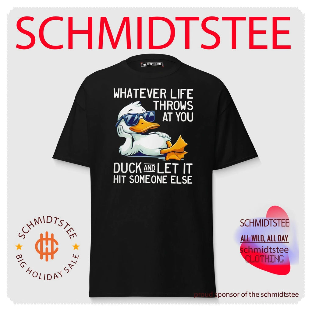 Whatever life throws at you duck and let it hit someone else cartoon duck shirt
