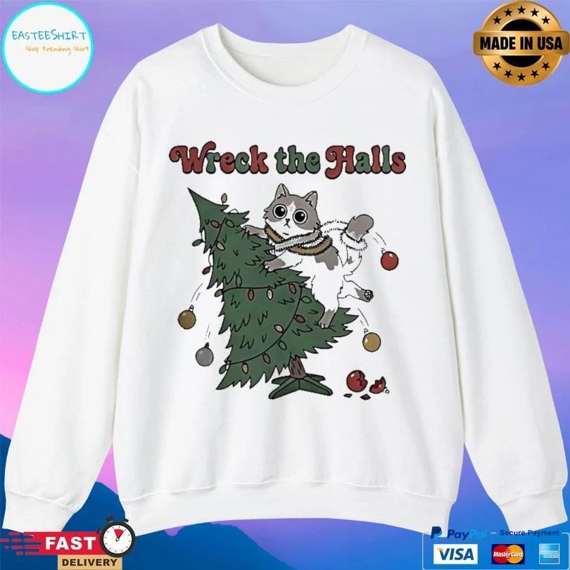 Cat Wreck The Halls Christmas 2025 T-shirts