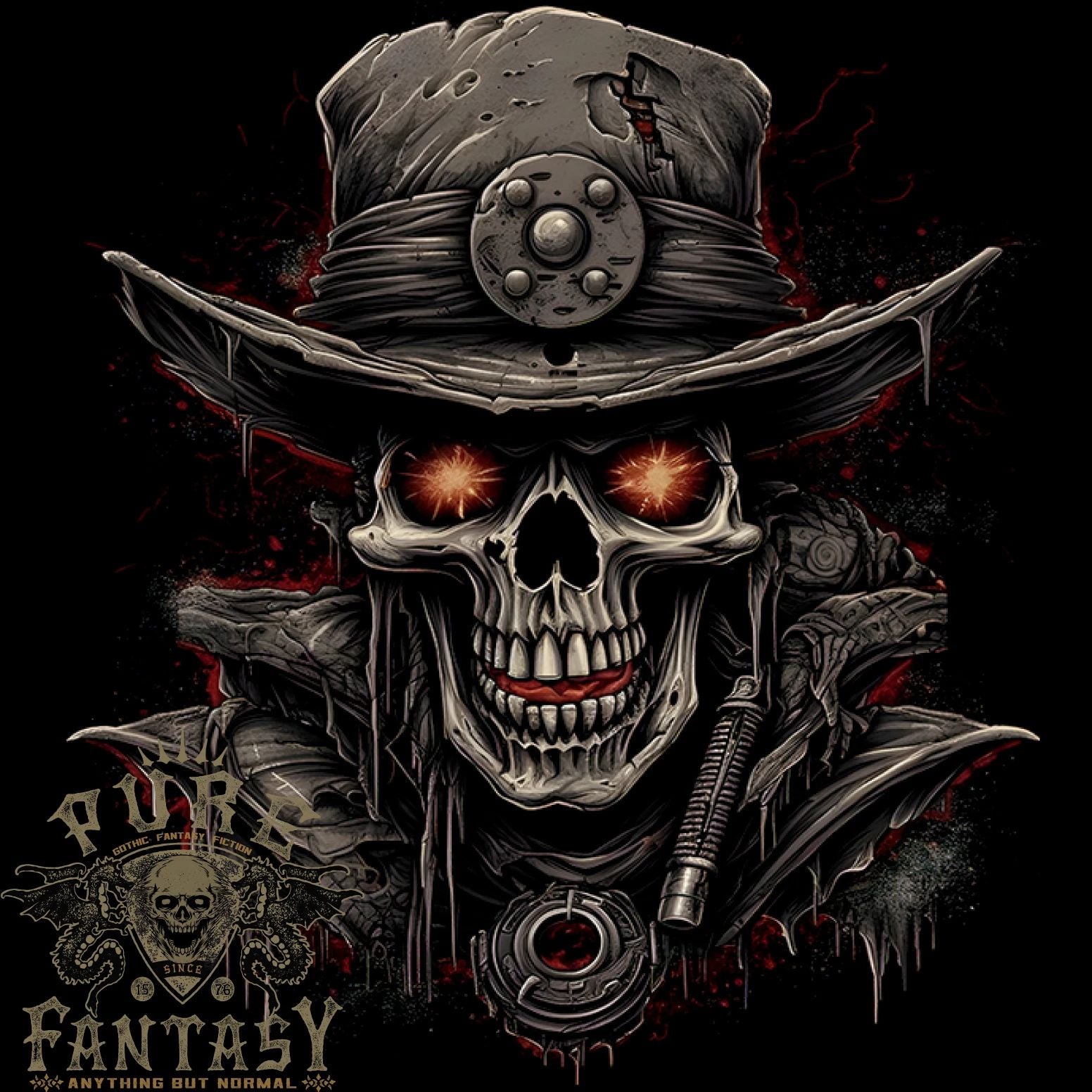 A Heavy Metal Skull Cowboy Demon Evil Mens Light Cotton T-Shirt
