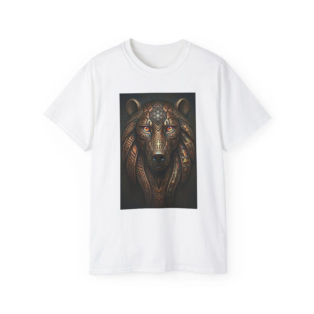 Intricate Tribal Wolf Artwork T-Shirt | Geometric Mandala Wolf Print