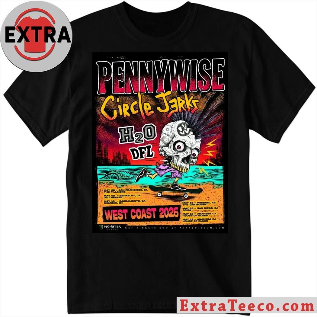 The 2026 West Coast tour of legendary punk rock band Pennywise, featuring special guests Circle Jerks, H2O, and DFL Shirt