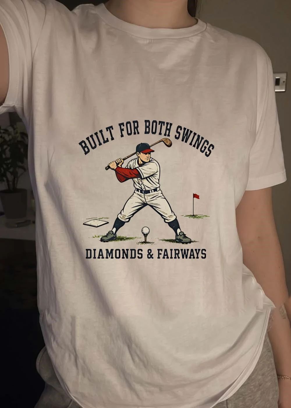 Built For Both Swings, Diamonds & Fairways Baseball Golf Hybrid Shirt