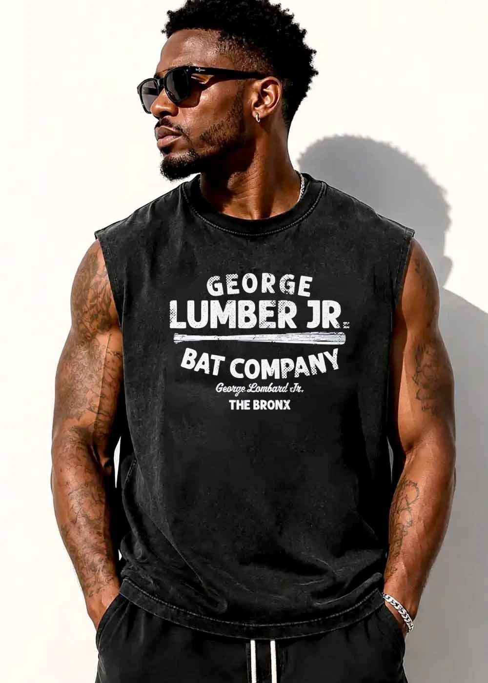 George Lumber Jr Bat Company Lombard The Bronx Distressed Baseball shirt