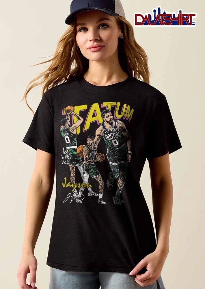Boston Celtics NBA Ice In His Veins Jayson Tatum Bootleg Player Action Collage Halftone shirt