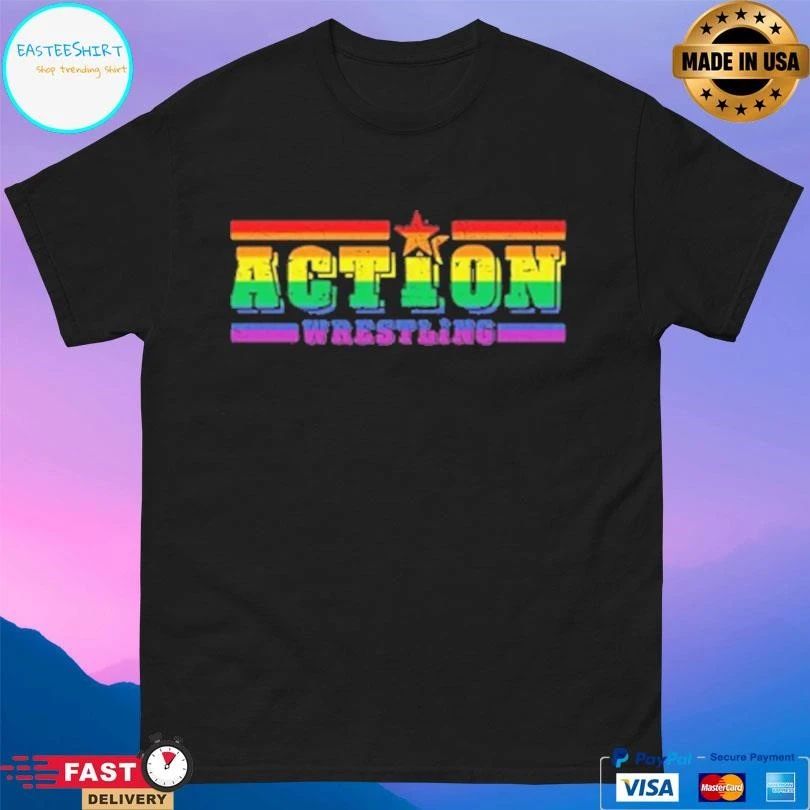 Action Wrestling Pride Rainbow T-shirts