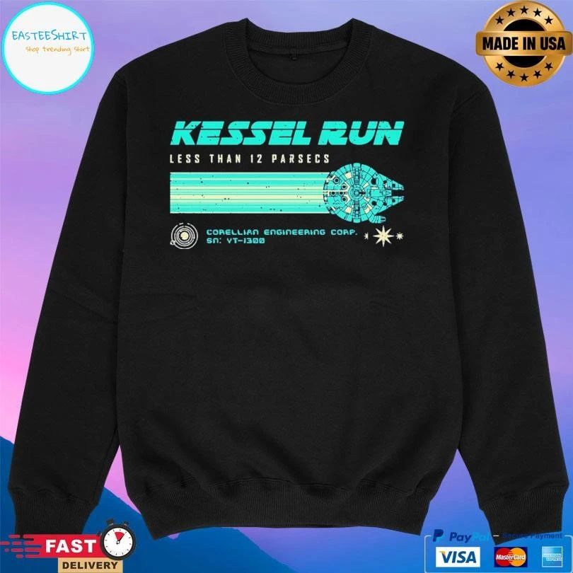Kessel Run Less Than 12 Parsecs Corellian Engineering Corp Sn Vt-1300 T-shirts