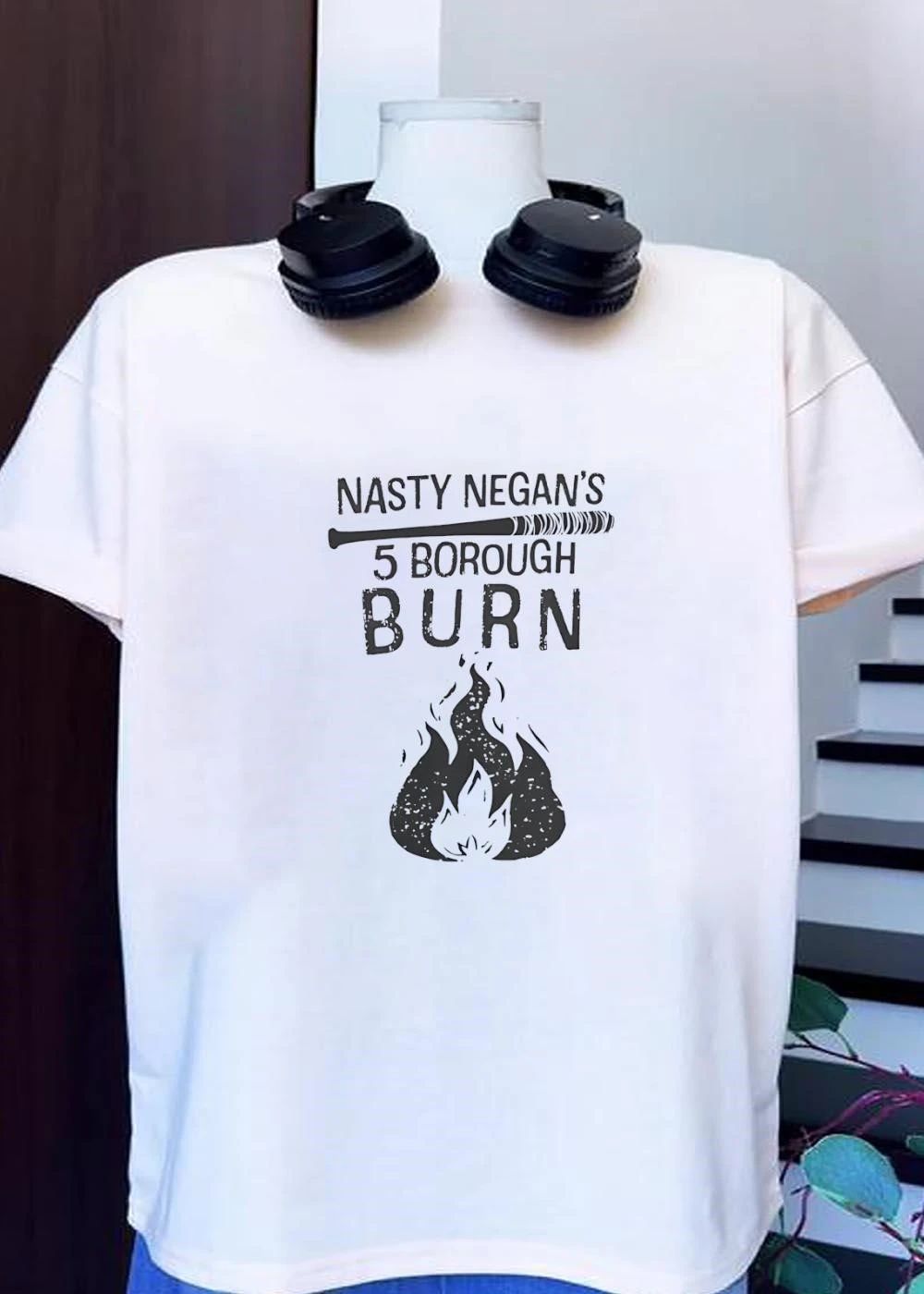 The Walking Dead Nasty Negan 5 Borough Burn Baseball Bat Graphic shirt