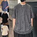 Trendy Men's Distressed Ripped Short Sleeve T Shirt for Warm Weather Activities