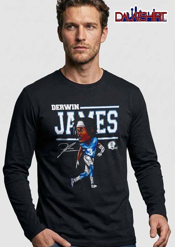 Derwin James Cartoon Caricature Running Football Player Helmet Signature shirt