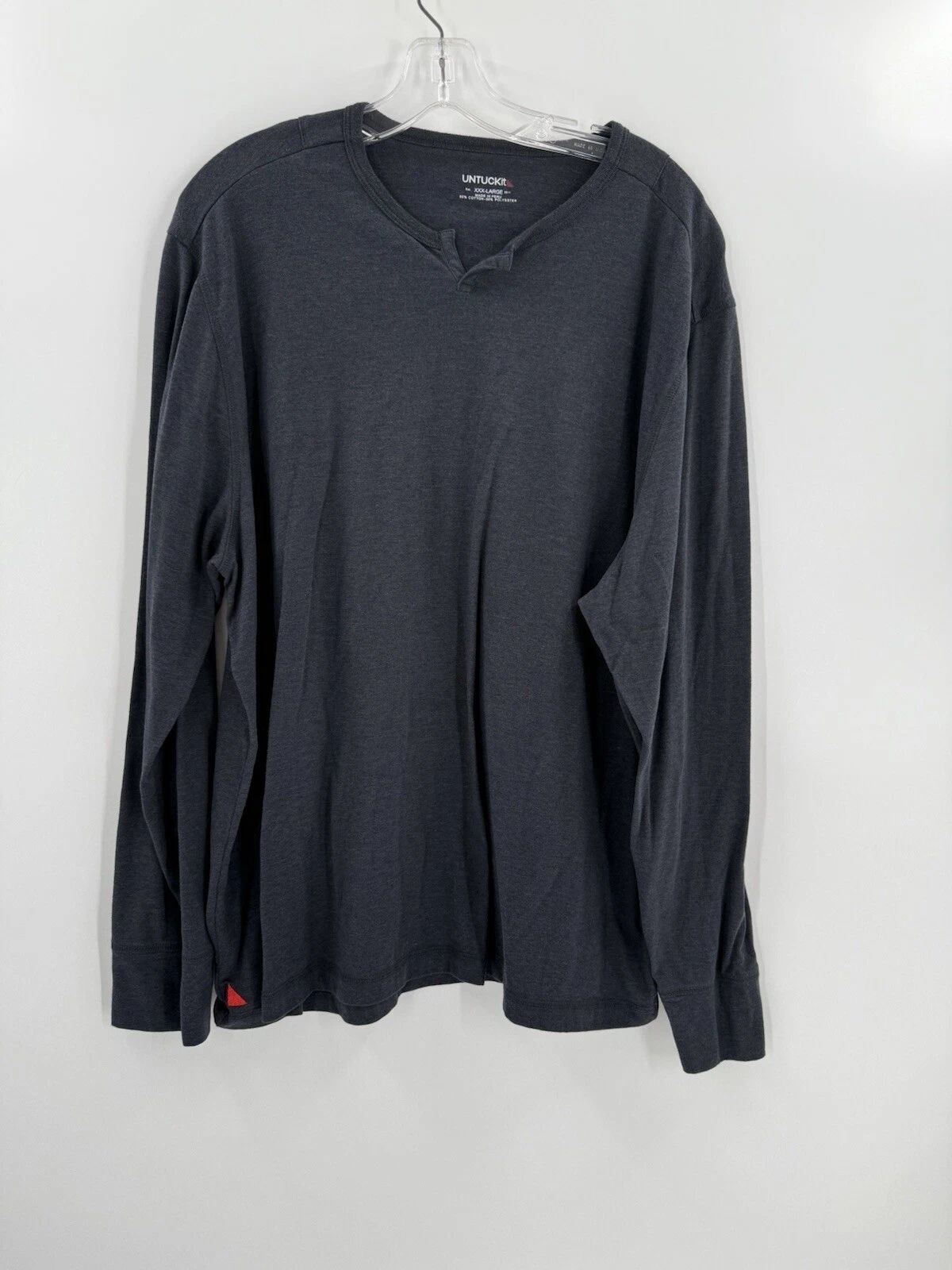 UNTUCKit Eco-Soft Long Sleeve Basic T-Shirt Gray Size XXXLARGE Long Sleeve