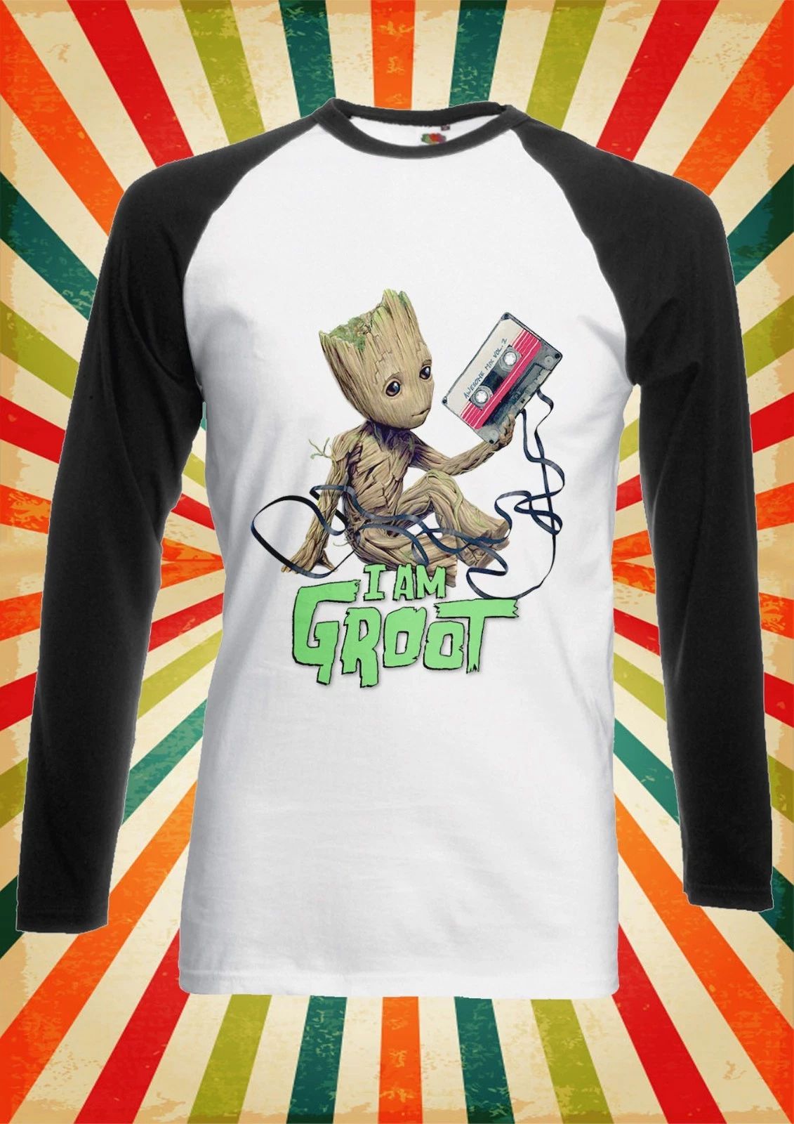 Baby Groot Guardians Galaxy Men Women Long Short Sleeve Baseball T Shirt 1943