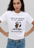 Original I Hear You Knockin Im Just Ignorin No Soliciting Cartoon Cat Headphones shirt
