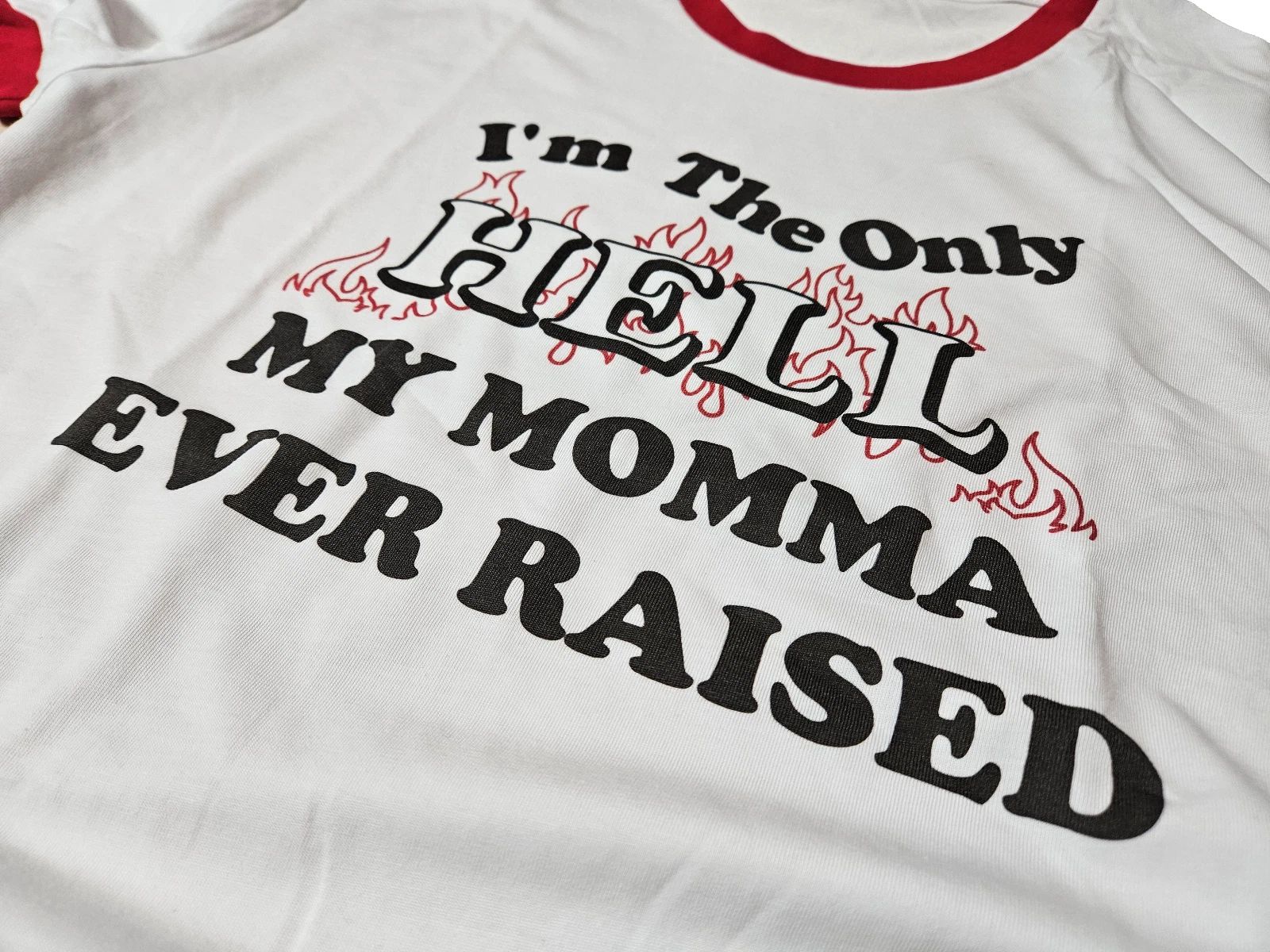 I'm The Only Hell My Momma Ever Raised Ringer T-Shirt Johnny Paycheck Knoxville