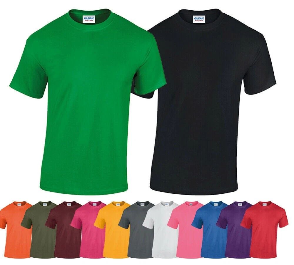 Heavy Cotton Plain Short Sleeve Casual Top Short Sleeve T-Shirt Top Gildan Mens