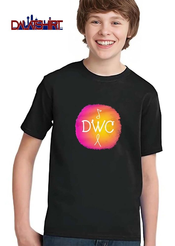 DWC Pink Orange Watercolor Circle Musical Note Awareness Ribbon shirt