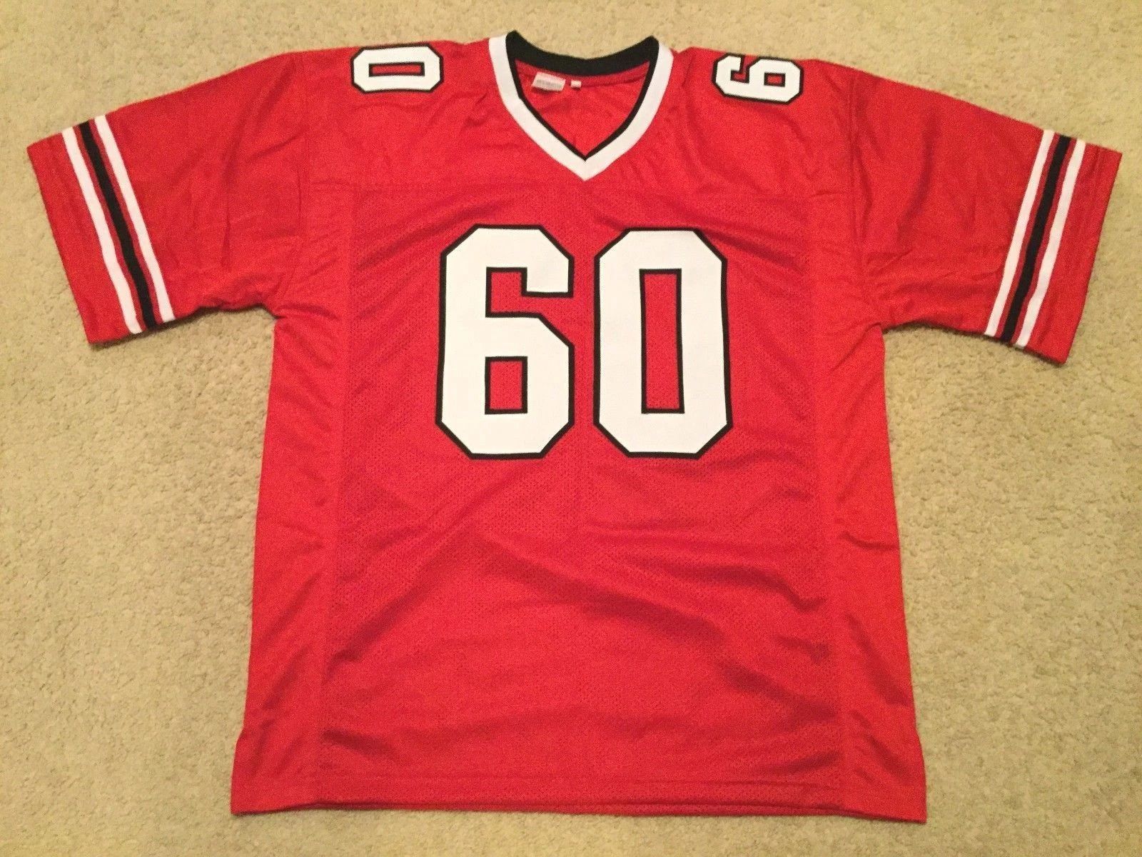 Custom Tommy Nobis Red Mesh Football Jersey