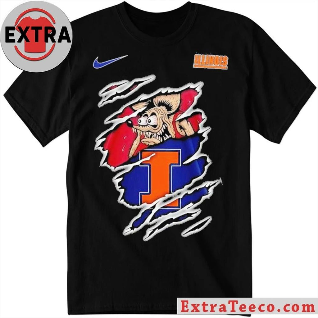 Illinois Fighting Illini NCAA Varsity Savage Logo T-Shirt