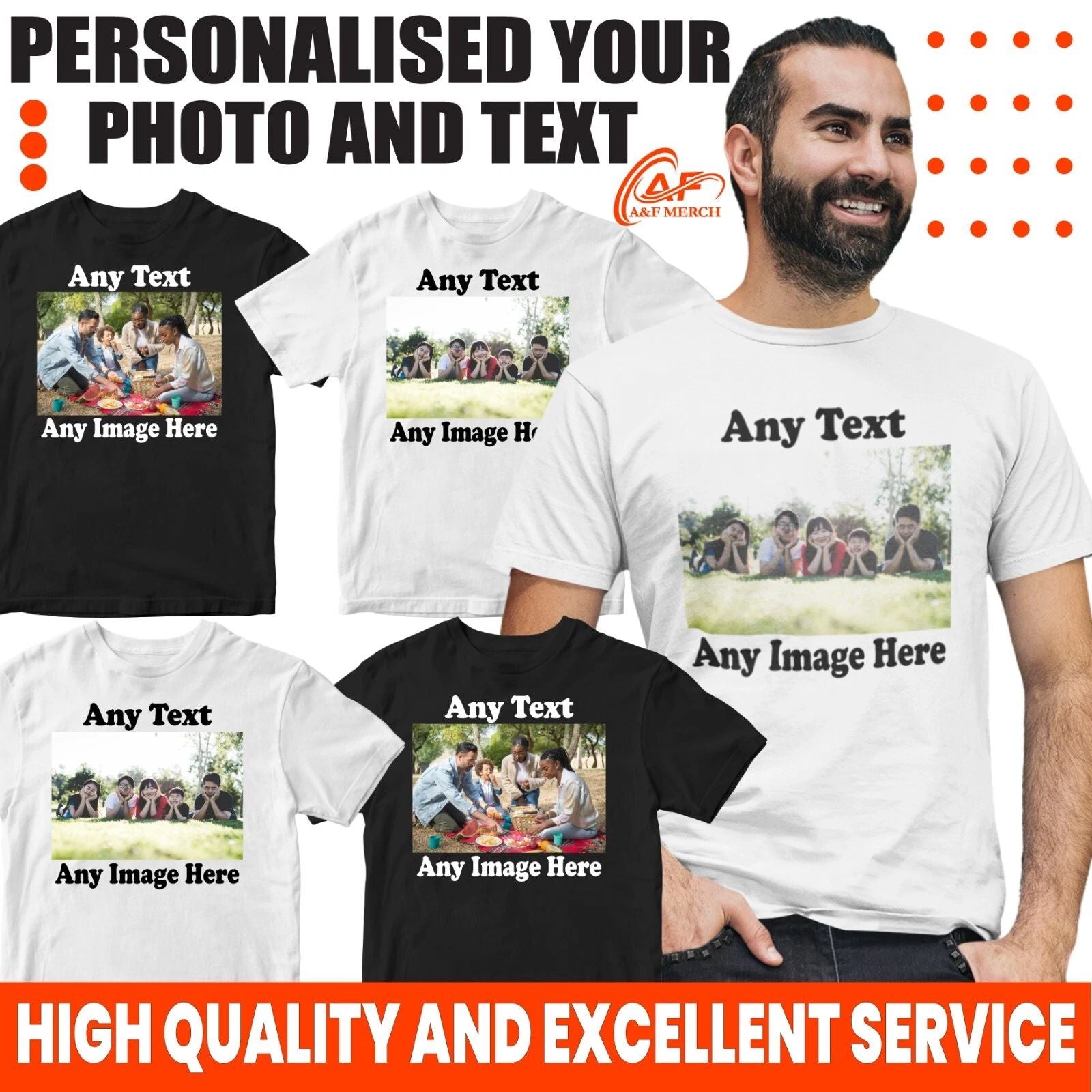 Personalised Custom Your Image Photo picture Text logo T-shirt  Casual Gifts